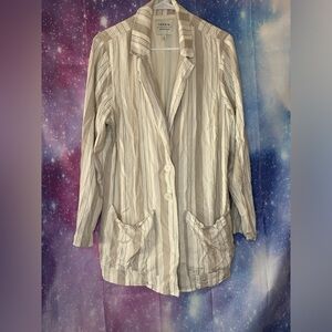 Torrid Striped Linen Blend Blazer
